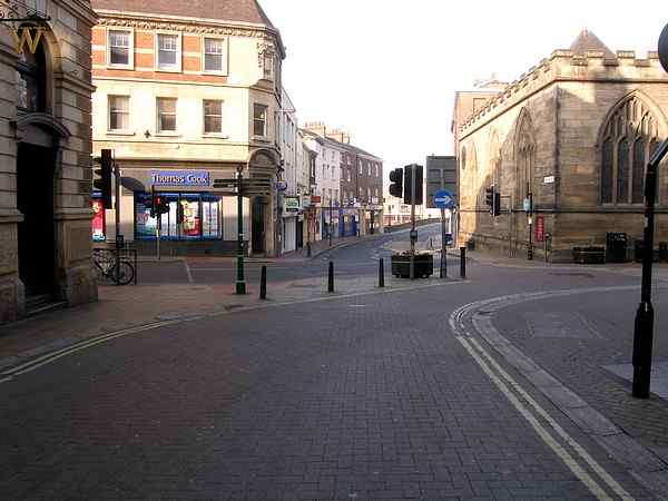 Looking south west towards Low Ousegate and Ouse Bridge.