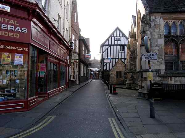 Looking south east towards the market.