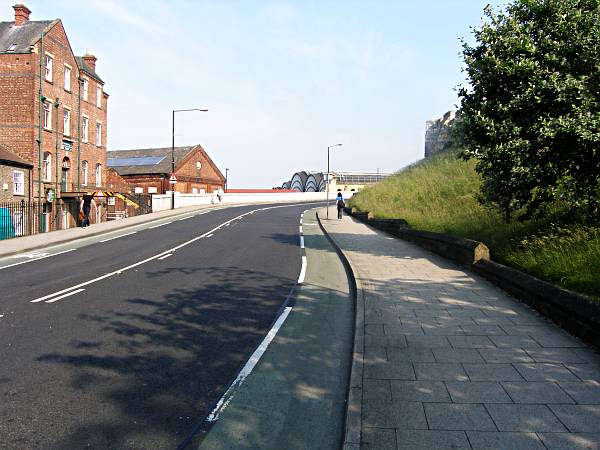 Looking towards the station.