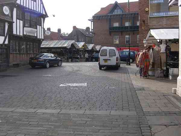Looking south east towards the market.