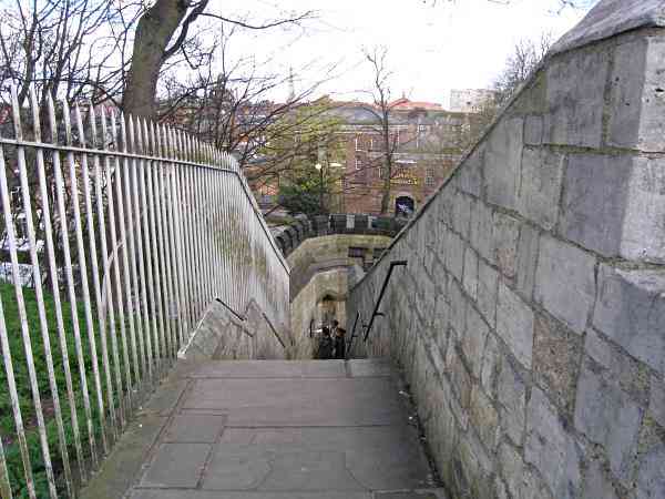 Leaving the walls at Skeldergate Bridge.