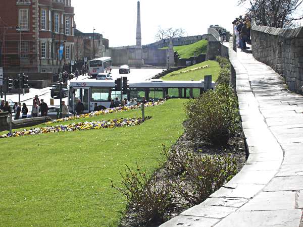 Looking towards Tofts Tower, the most westerly point of the Bar Walls.